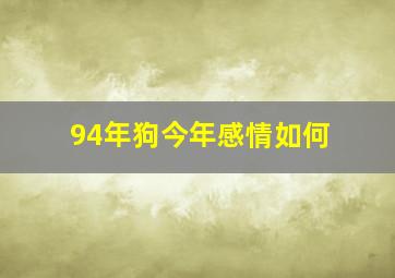 94年狗今年感情如何