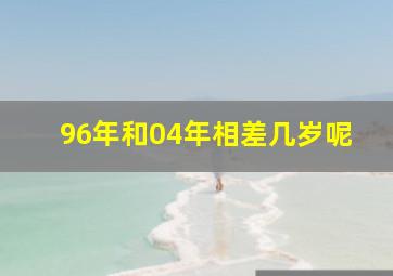 96年和04年相差几岁呢