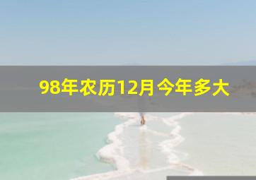 98年农历12月今年多大