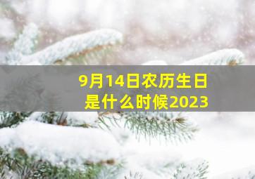 9月14日农历生日是什么时候2023