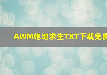 AWM绝地求生TXT下载免费