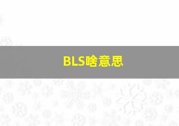 BLS啥意思