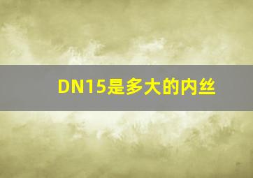 DN15是多大的内丝