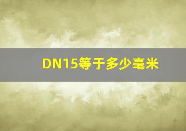 DN15等于多少毫米