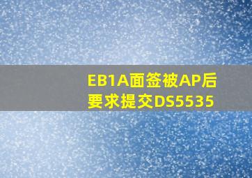 EB1A面签被AP后要求提交DS5535