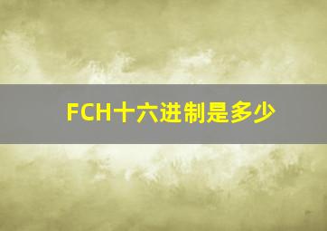 FCH十六进制是多少