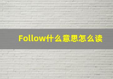 Follow什么意思怎么读