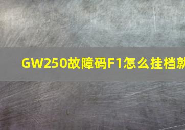 GW250故障码F1怎么挂档就