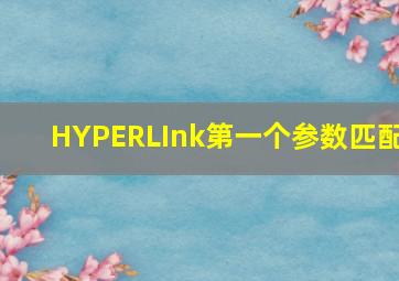 HYPERLInk第一个参数匹配