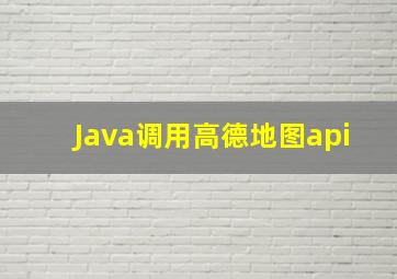 Java调用高德地图api