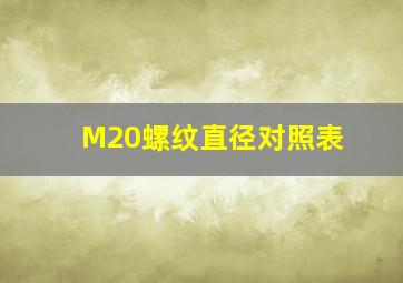 M20螺纹直径对照表