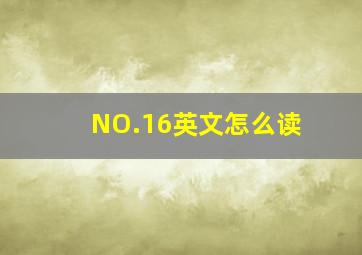 NO.16英文怎么读