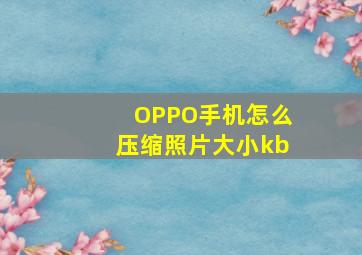 OPPO手机怎么压缩照片大小kb