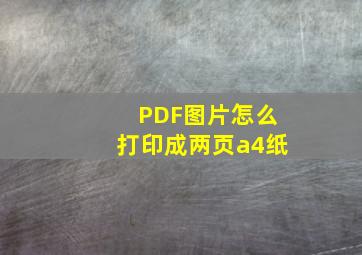 PDF图片怎么打印成两页a4纸