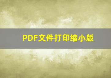 PDF文件打印缩小版