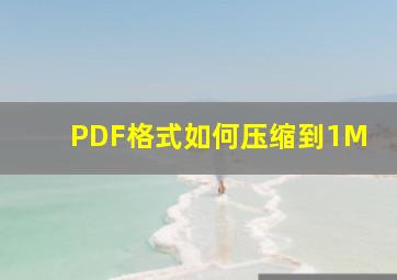 PDF格式如何压缩到1M