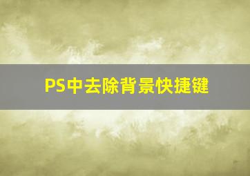 PS中去除背景快捷键