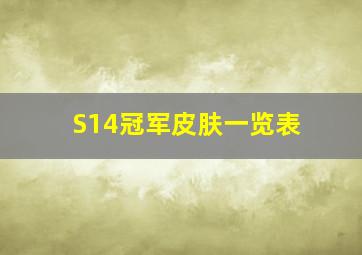 S14冠军皮肤一览表