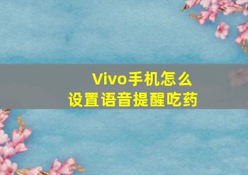 Vivo手机怎么设置语音提醒吃药