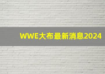 WWE大布最新消息2024