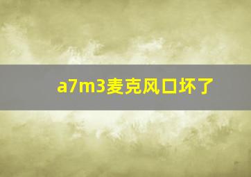 a7m3麦克风口坏了