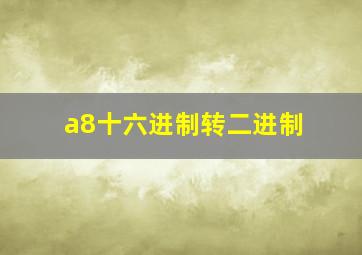 a8十六进制转二进制