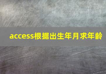 access根据出生年月求年龄