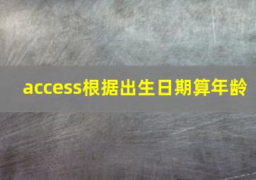 access根据出生日期算年龄