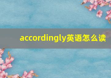 accordingly英语怎么读