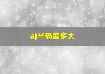 aj半码差多大