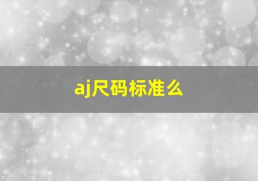 aj尺码标准么