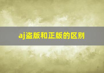 aj盗版和正版的区别