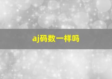 aj码数一样吗