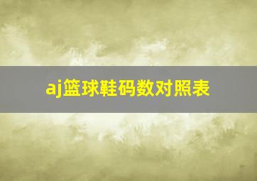 aj篮球鞋码数对照表