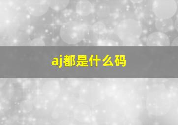 aj都是什么码