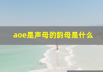 aoe是声母的韵母是什么