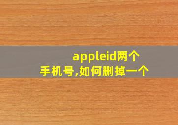 appleid两个手机号,如何删掉一个