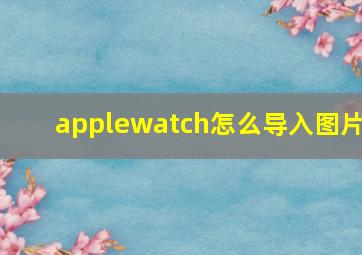 applewatch怎么导入图片