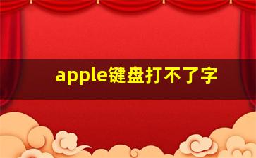 apple键盘打不了字