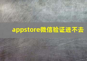 appstore微信验证进不去