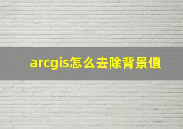 arcgis怎么去除背景值