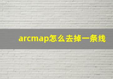 arcmap怎么去掉一条线