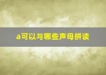 a可以与哪些声母拼读