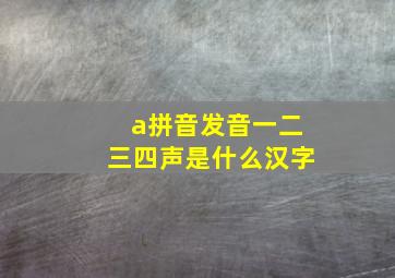 a拼音发音一二三四声是什么汉字