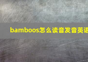 bamboos怎么读音发音英语