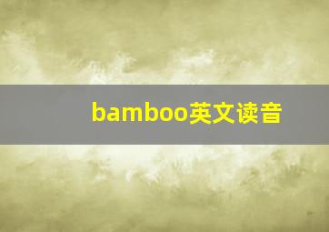 bamboo英文读音