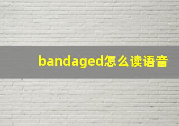 bandaged怎么读语音