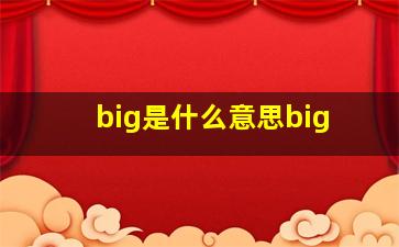 big是什么意思big