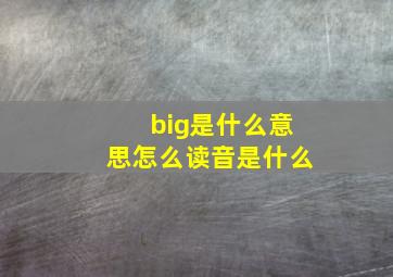 big是什么意思怎么读音是什么