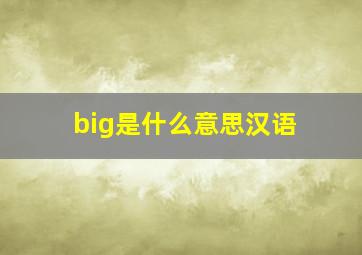 big是什么意思汉语